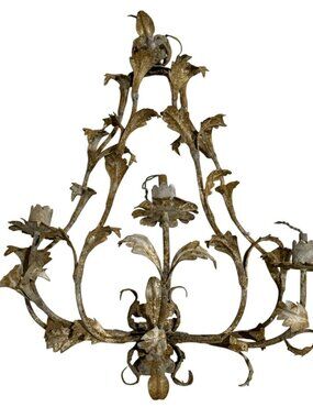 Antique Victorian Style Floral Design Cast Iron Gas Light Part
